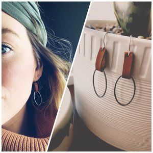 Handmade Modern Leather Earring